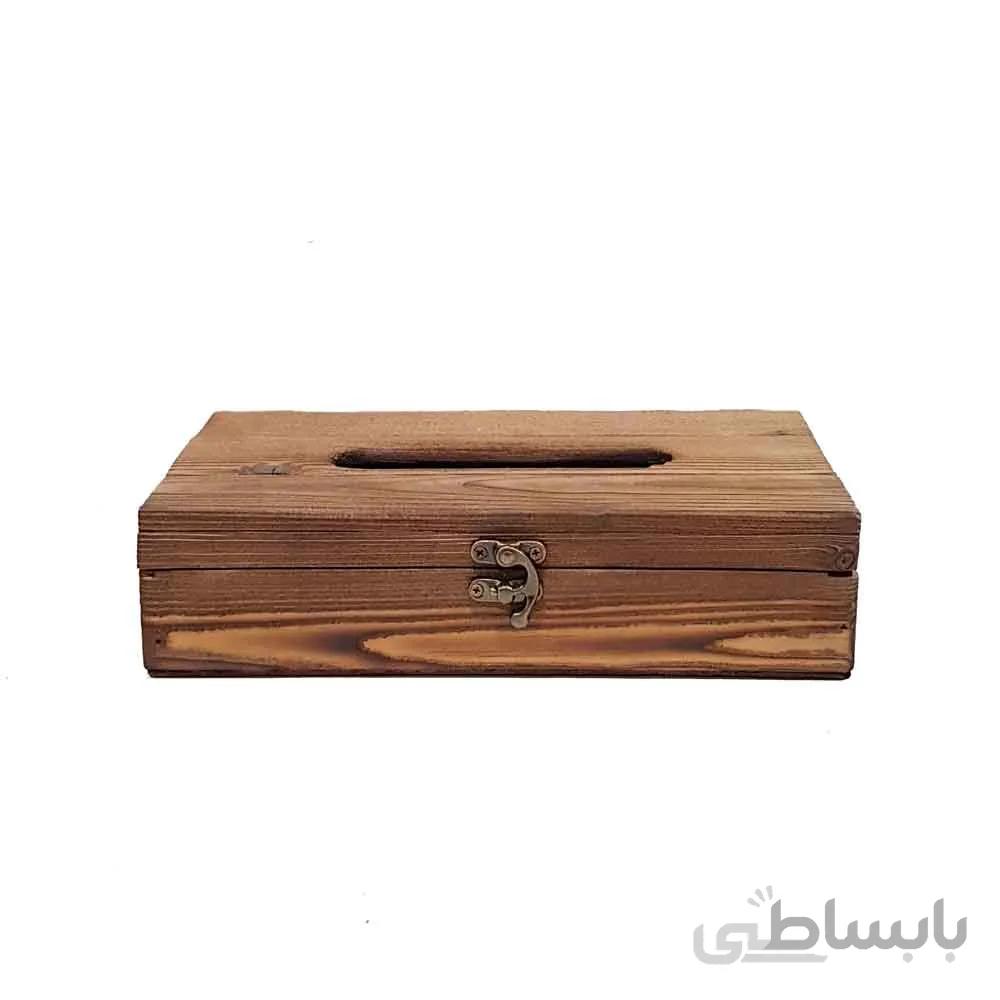 جا دستمال کاغذی چوبی 200 برگ چفتدار