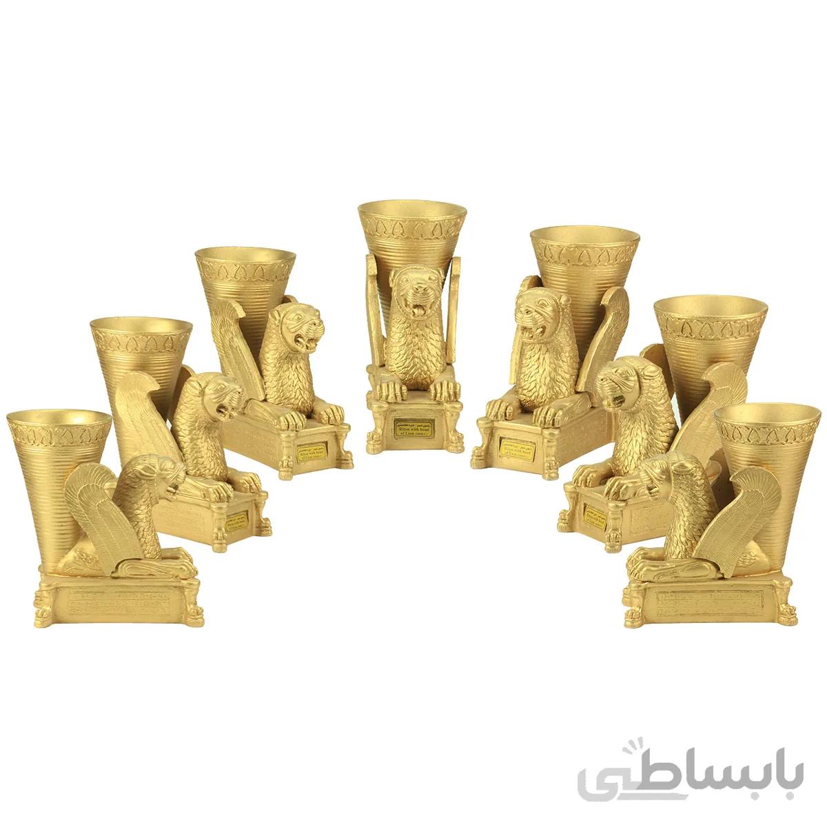 مجموعه ظروف هفت سین 7 پارچه تندیس و پیکره شهریار طرح ریتون شیر کد HS100