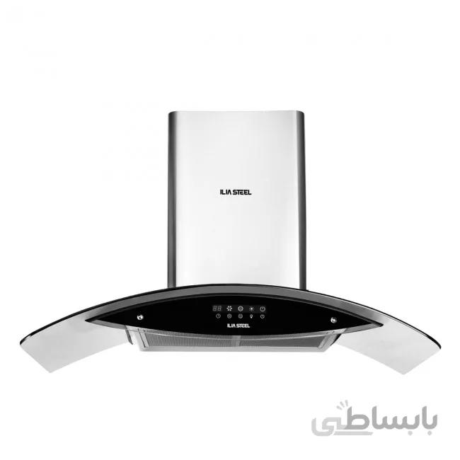 هود شومینه ای ایلیا استیل مدل یاقوت مشکی ا Fireplace hood of Iliasteel model Yaghoot black