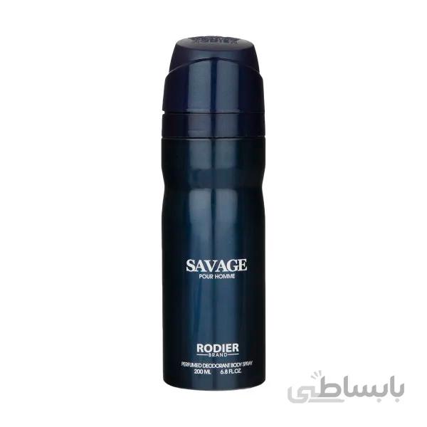 اسپری بدن مردانه رودیر مدل sAVAGE حجم ۲۰۰ میلی لیتر