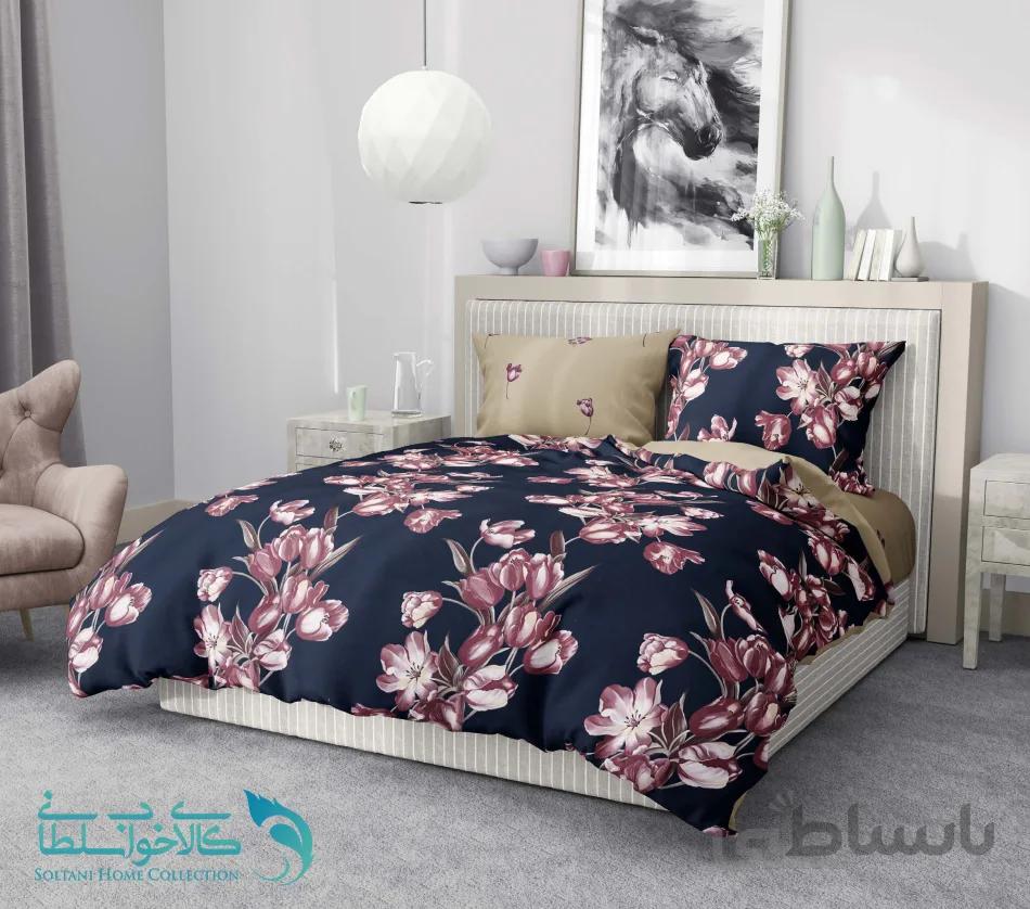 سرویس لحاف روتختی کارینا طرح لاله یاسی کد 15 دونفره