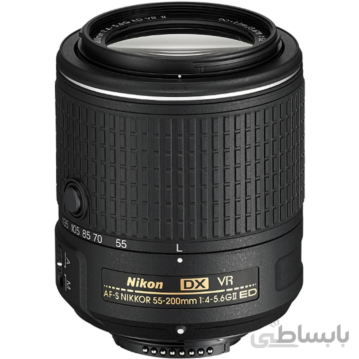 لنز دوربین نیکون مدل AF-S NIKKOR f/4-5.6G ED VR II DX به همراه لنز 200-55 میلی متر ا Nikon AF-S NIKKOR 55-200mm f/4-5.6G ED VR II DX Lens