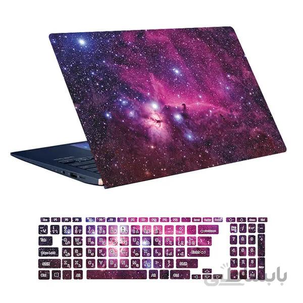 اسکین لپ تاپ طرح Space کد ۴۴ به همراه استیکر کیبورد