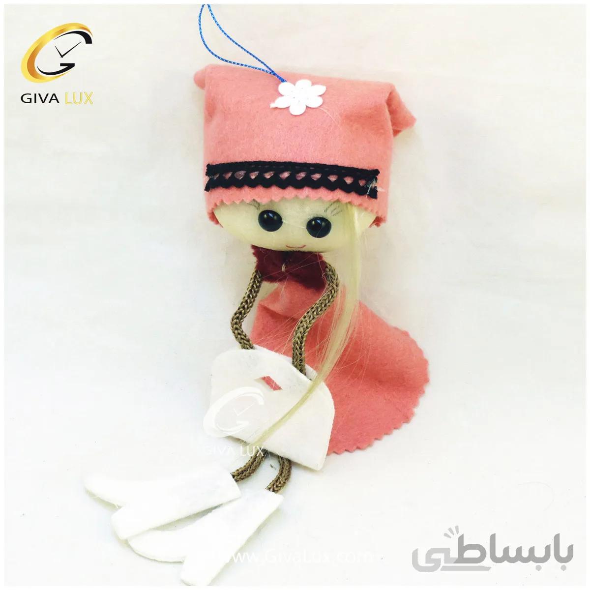 عروسک دخترانه لباس صورتی 26 سانتی متری