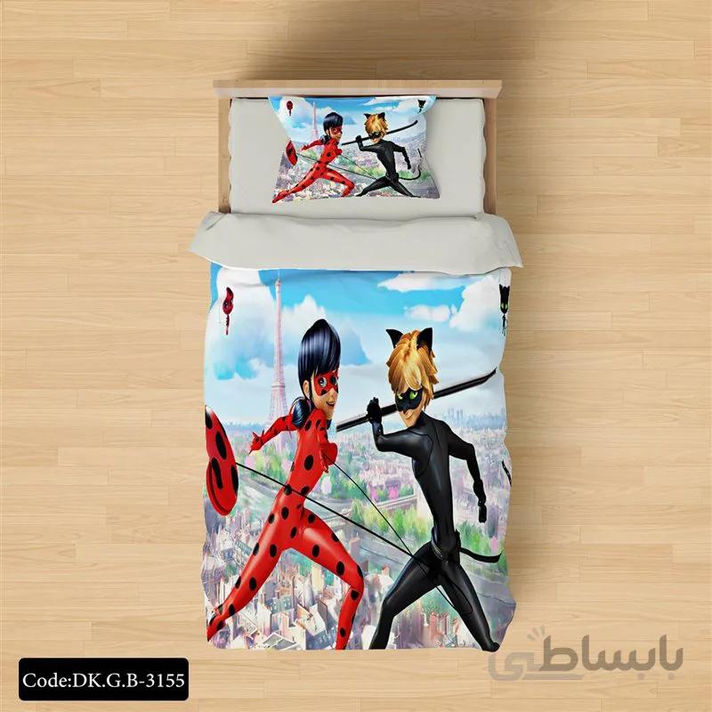سرویس خواب مدل دختر کفشدوزکی یک نفره 4 تکه کد DK.G.B-3155