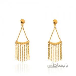 گوشواره میخی طلا طرح آبشاری کد LE672