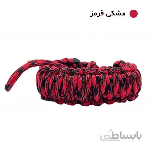 بند مچی دوربین عکاسی پاراکورد مشکی قرمز Camera Strap Paracord 021