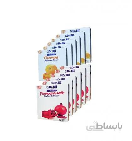 پک ۱۲ عددی پودر ژله دکتر بیز انار پرتقال