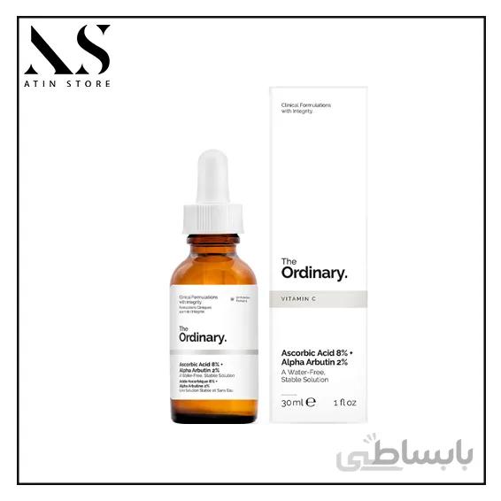 سرم آسکوربیک اسید 8% و آلفا آربوتین 2% اوردینری