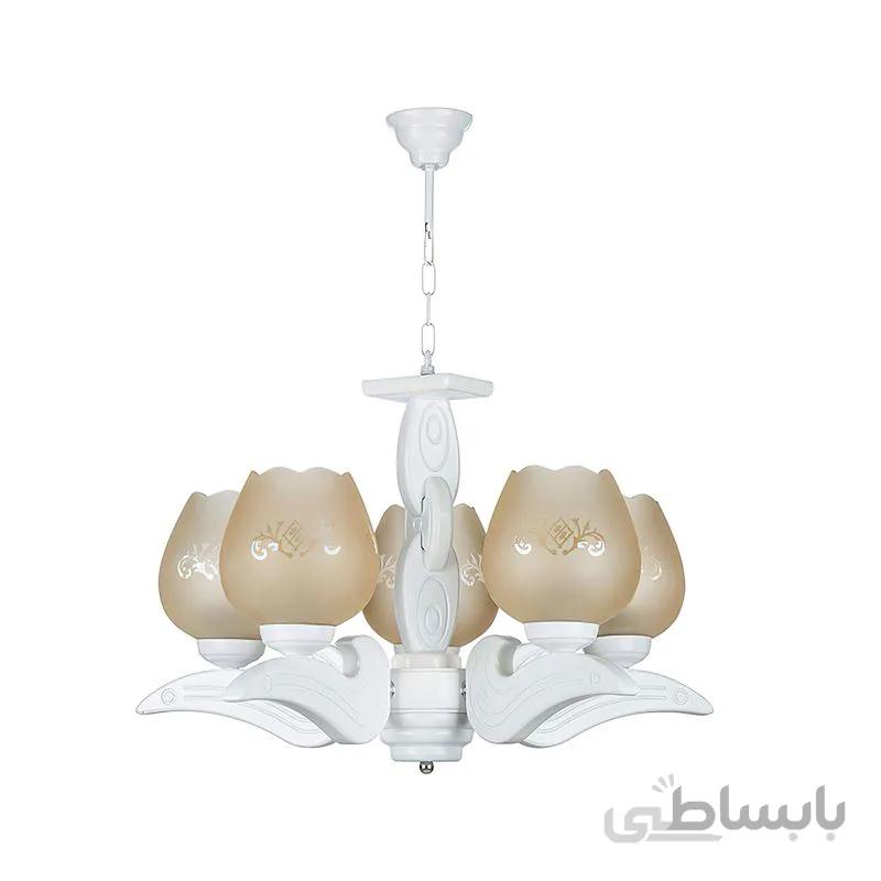 لوستر 5 شعله چشمه نور مدل G621/5-WT
