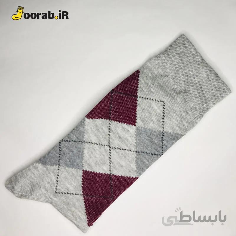 جوراب ساق دار مردانه طرح شطرنجی
