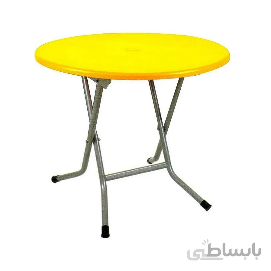 میز پلاستیکی پایه فلزی ناصر مدل گرد تاشو ۷۲۲
