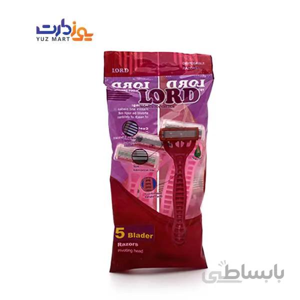 تیغ اصلاح زنانه 5لبه پفکی لرد
