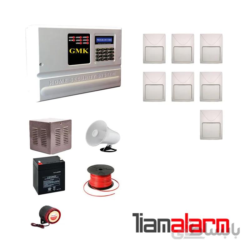 پکیج دزدگیر اماکن باسیم مدل جی ام کا سیم کارتی و تلفنیGM910F7