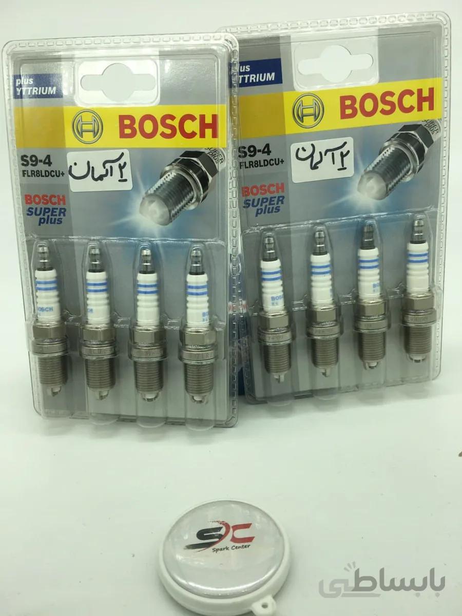 شمع بوش پایه کوتاه +9 دو پلاتین BOSCH FLR8LDCU+ (یک دست، چهار عدد)
