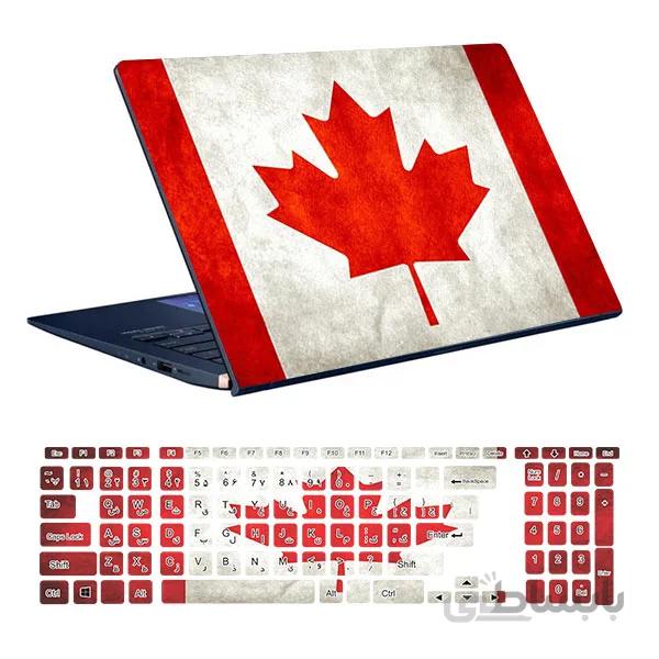 اسکین لپ تاپ طرح Canada کد ۰۱ به همراه استیکر کیبورد