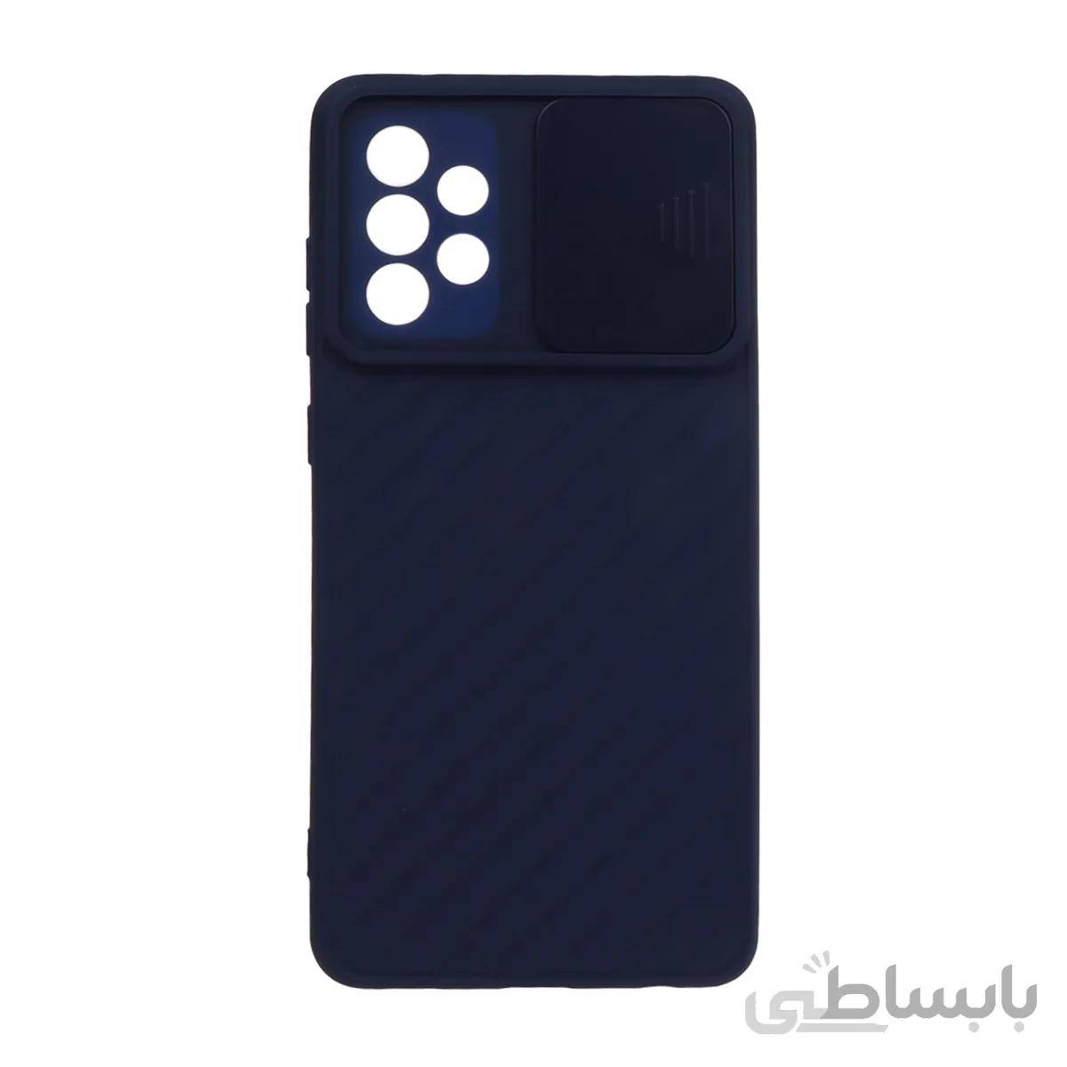 قاب کشویی کبریتی محافظ لنزدار Samsung A72 سرمه ای