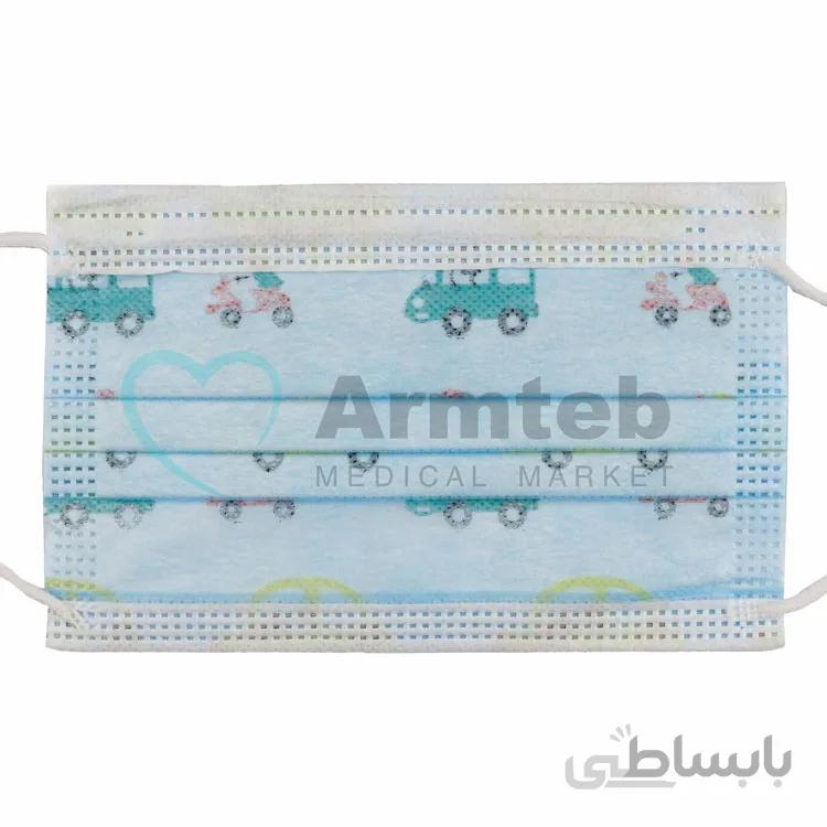 ماسک سه لایه کودک طرح ماشین بسته 50عددی
