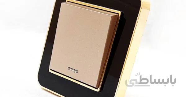 کلید و پریز ایران الکتریک مدل ارس متال طلایی بژ