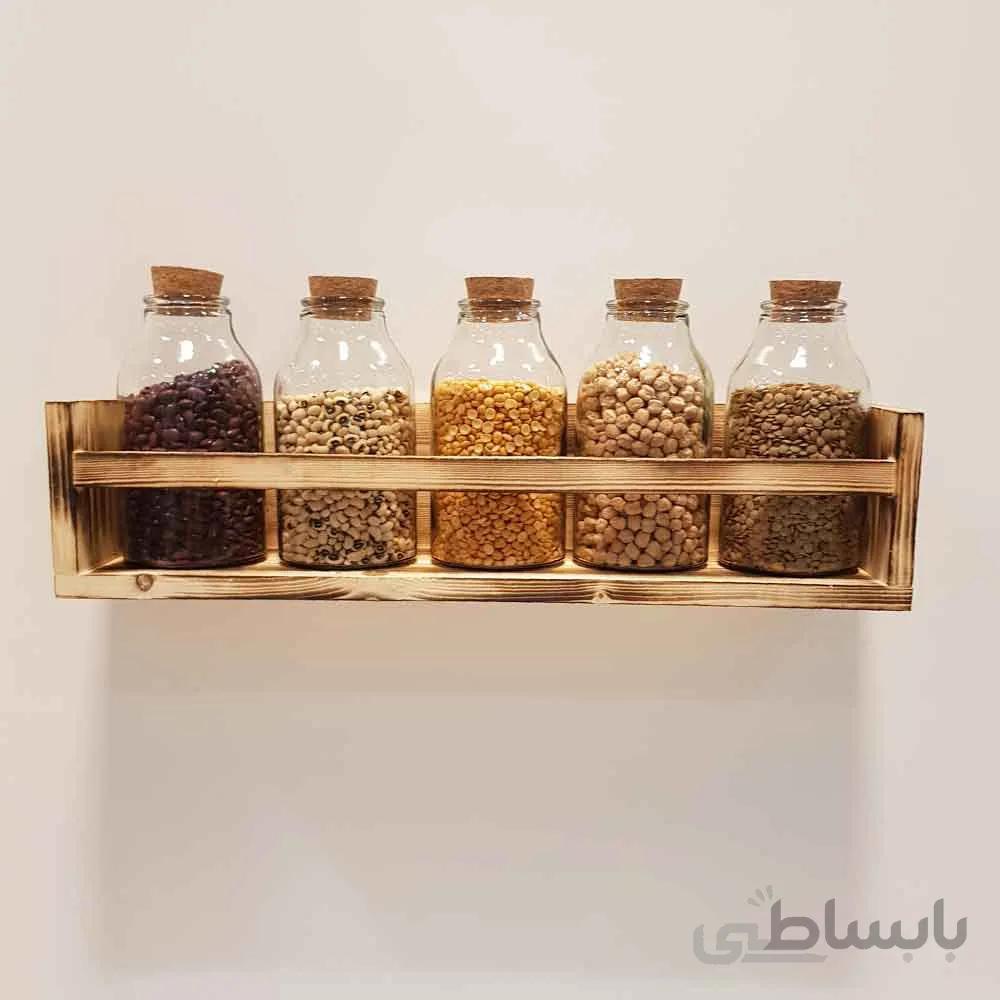 باکس دیواری چوبی رنگ سوخته 50 سانتی