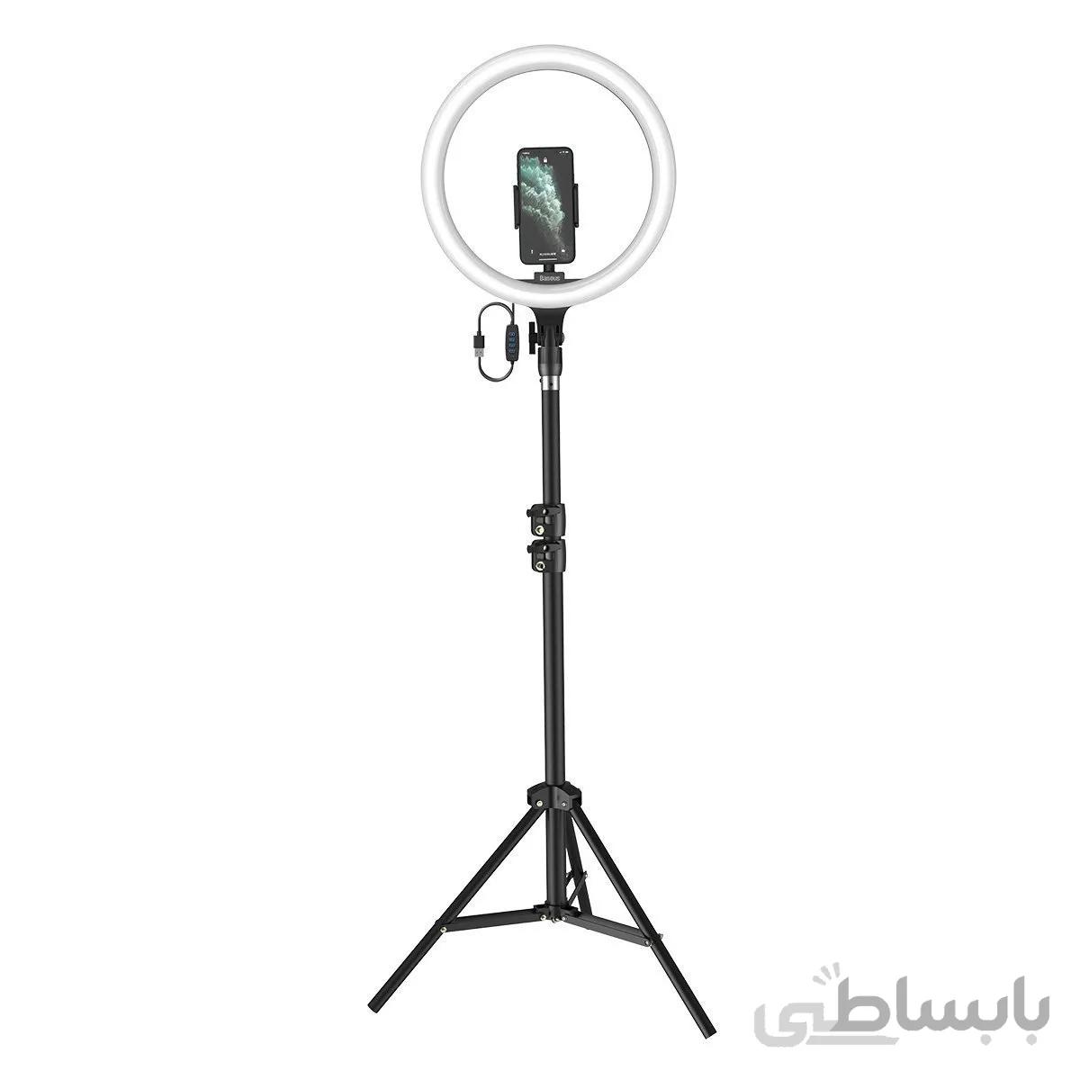 رینگ لایت بیسوس Baseus Ring Light CRZB12-B01 پایه 160 سانتی و هولدر