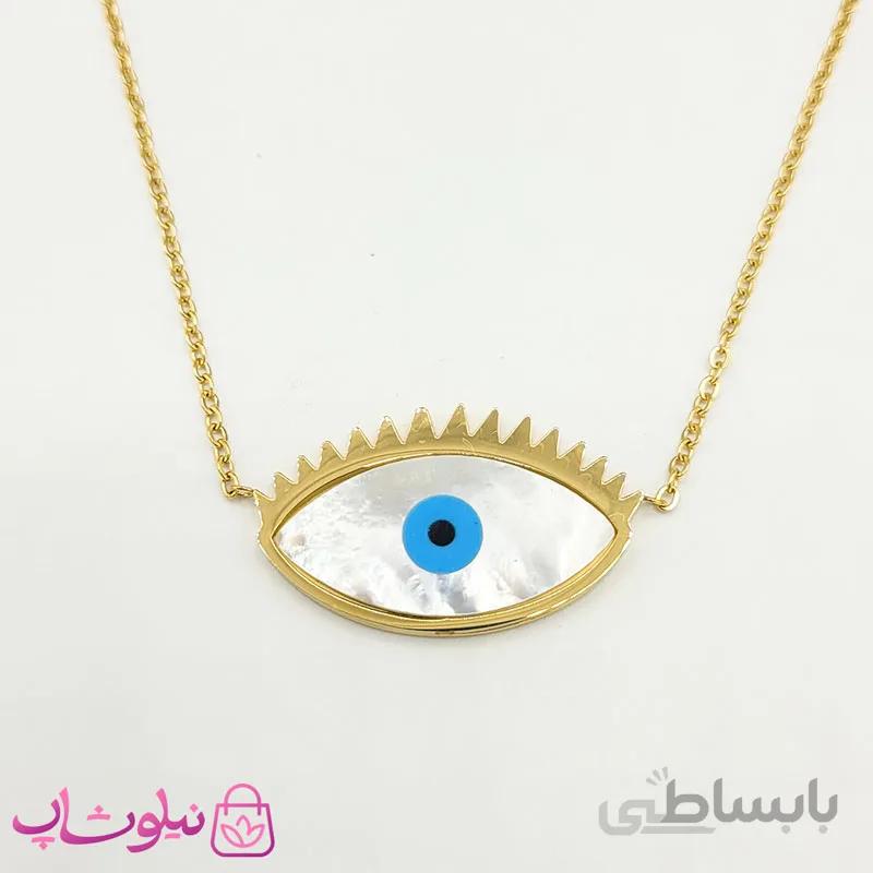 گردنبند زنانه استیل طرح چشم نظر کد 1568