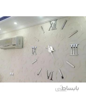 ساعت دیواری طرح مدرن رومی (نقره ای)