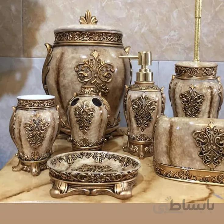 ست سرویس لوازم بهداشتی طرح سنگی کد ۱۰۲۴۱۵