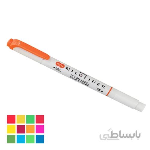 ماژیک علامت گذار دو سر زبرا Mildliner رنگ Vermilion