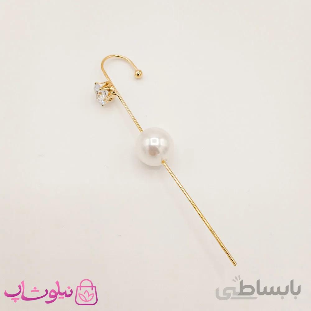 گوشواره زنانه کراس طرح نگین و مروارید