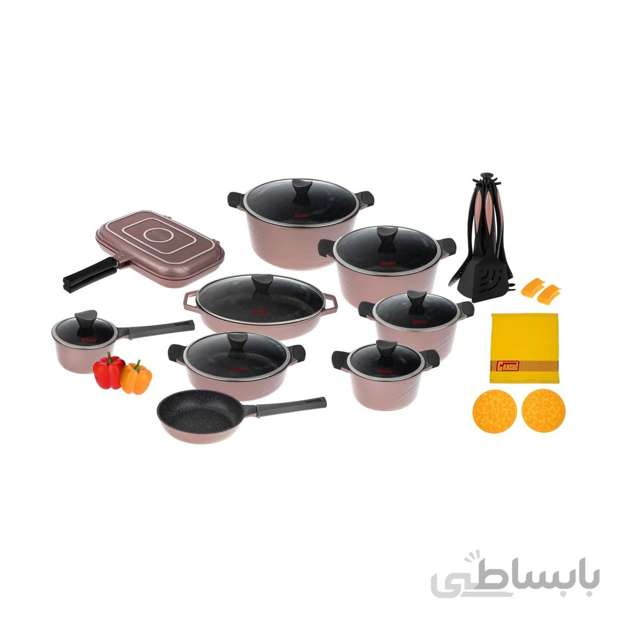 سرویس قابلمه گرانیت کاندید مدل اوشن گلبهی ا 30-piece granite pot service of candid's Ocean model