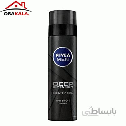 فوم اصلاح نیوآ مدل Deep با حجم 200 میلی لیتر ا Nivea Men Deep Dimension Shaving Foam 200 ml