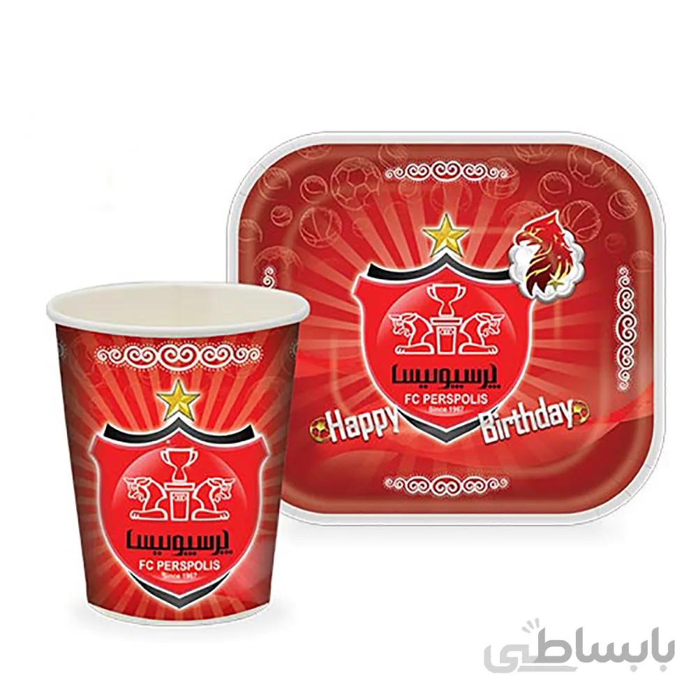 پیش دستی و لیوان تم تولد پرسپولیس مدل STBT509