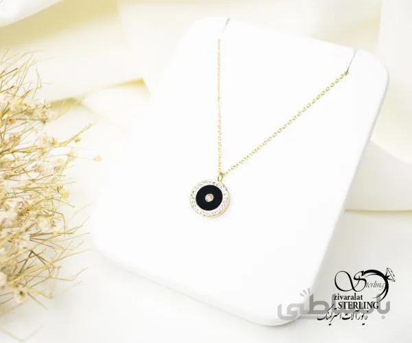 گردنبند زنانه طرح دایره مشکی