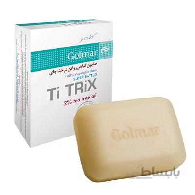 صابون گیاهی تی تریکس روغن درخت چای گلمر مناسب پوست های چرب و آکنه دار 100 گرم ا Golmar Soap