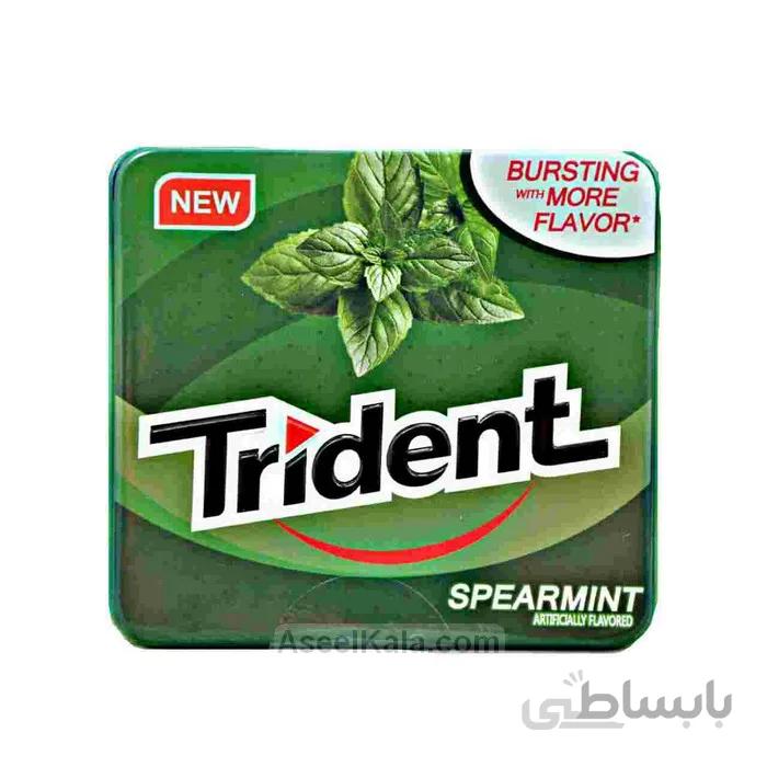 آدامس تریدنت Trident قوطی فلزی با طعم نعنا سبز تکی و بسته 12 عددی