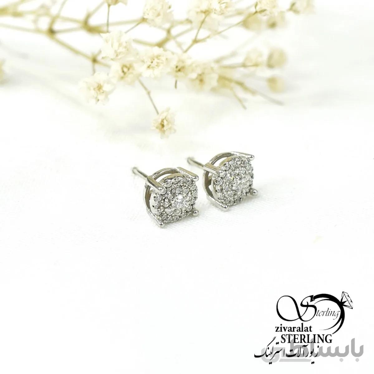 گوشواره میخی نقره کد 6246
