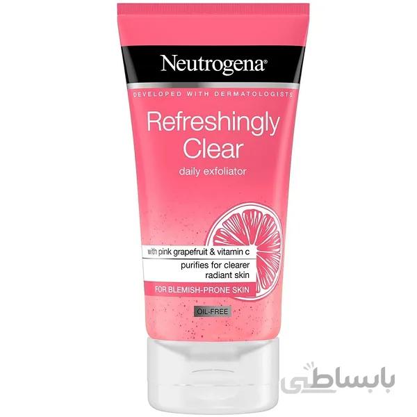 ژل شستشو نیتروژنا Neutrogena گریپ فروت و ویتامین سی حجم ۱۵۰ میل | پاکسازی و اسکراب روزانه پوست چرب ا NEUTROGENA® Refreshingly Clear Daily Exfoliator 150ml