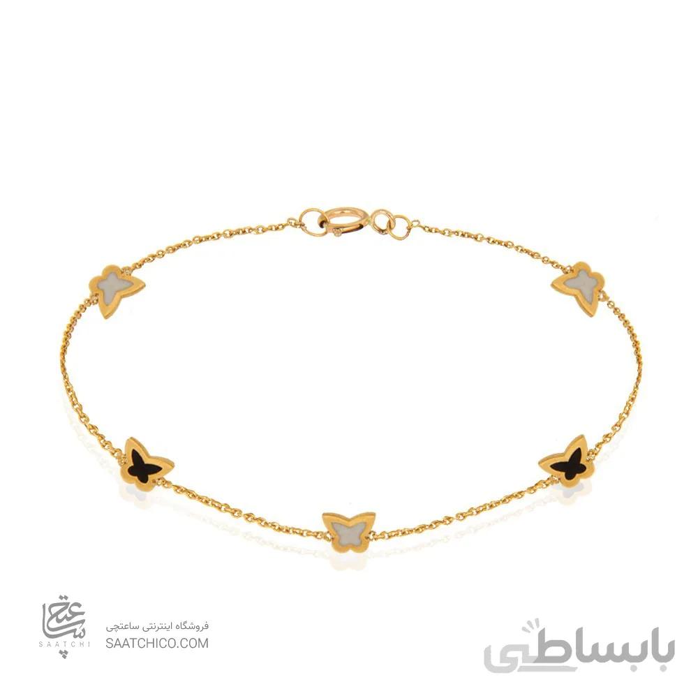 دستبند طلا طرح پروانه کد CB420