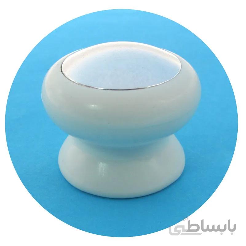 دستگیره کابینت تک پیچ پلاستیکی بهسازان مدل A5 سفید کروم
