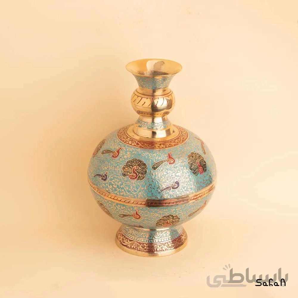 گلدان برنجی میناکاری مدل جامبو سایز 1