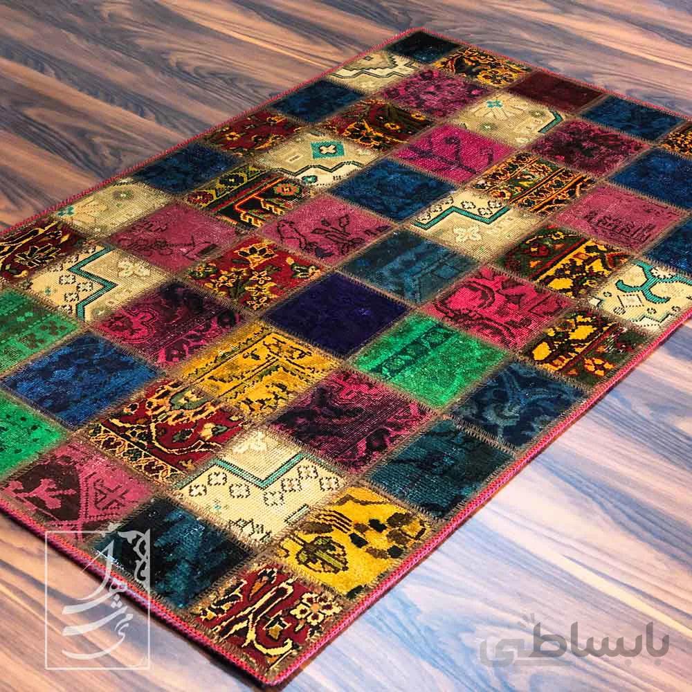 فرش چهل تکه دستباف 1 در 1/5 مدل ft-58
