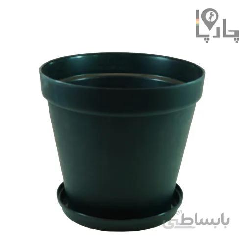 گلدان ساده پلاستیکی مشکی شهر آذین سایز متوسط