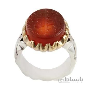 انگشتر نقره مردانه مدل عقیق یمن رکاب دست ساز کد AM_1692