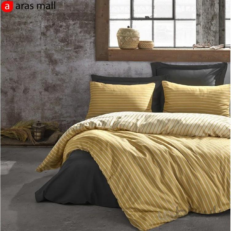 ست کاور ساتن کاتن باکس مدل Bamboo رنگ Sari دو نفره 6 تکه