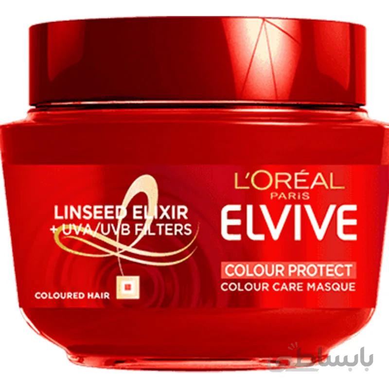 ماسک لورال کالر پروتکت موهای رنگ شده فرانسوی LOreal Elvive Color Protect Hair Mask