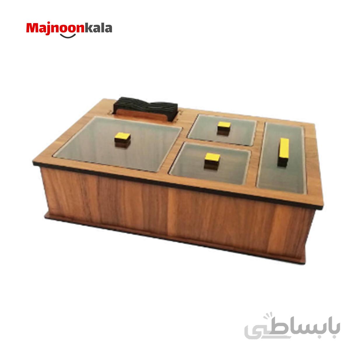 جعبه رومیزی تی بگ و تنقلات و زیرلیوانی مدل DR_BEST