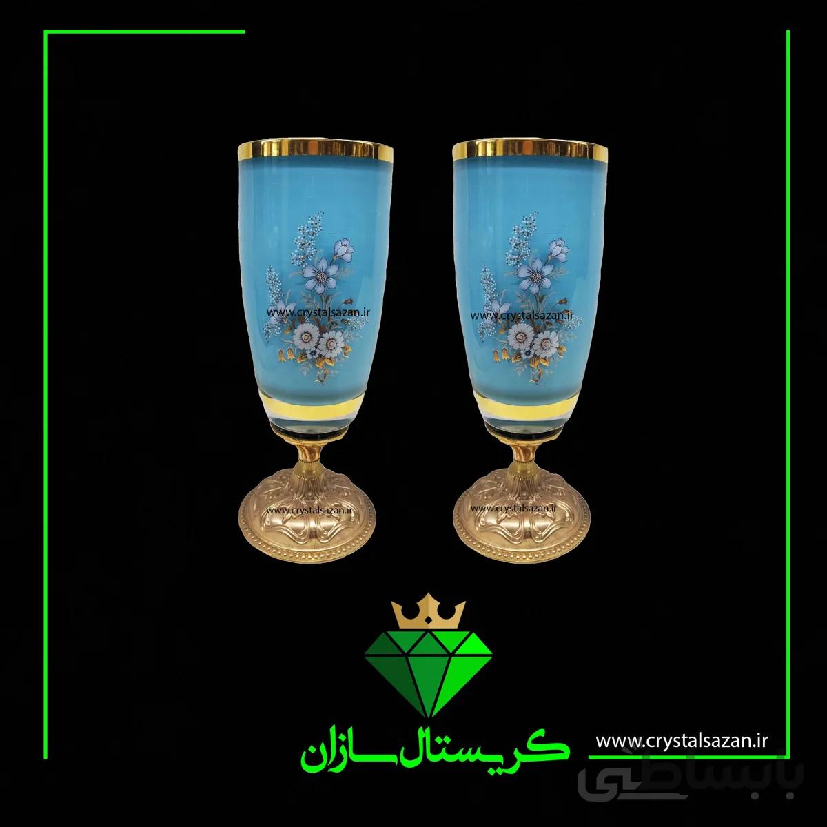 گلدان جفتی کد ۱-G993 کریستال سازان