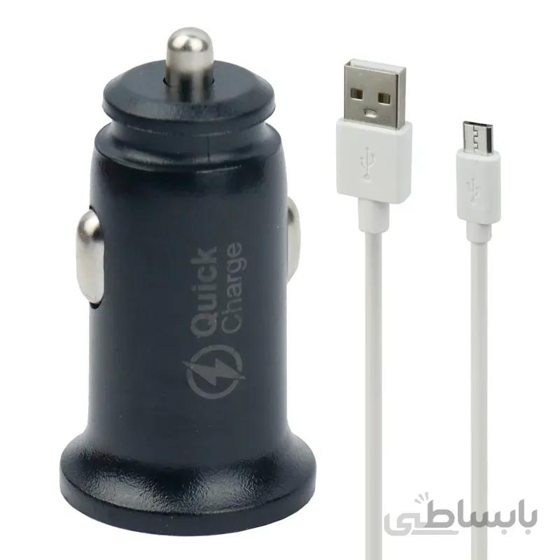 شارژر فندکی فست شارژ TSCO TCG 34 3A QC3 + کابل میکرو یو اس بی