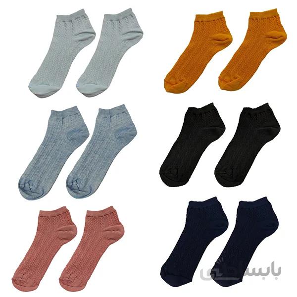 جوراب زنانه بافت ساده ۶ تایی کد PH497.11 السوان ا Elswan Happy Socks Code PH497.11
